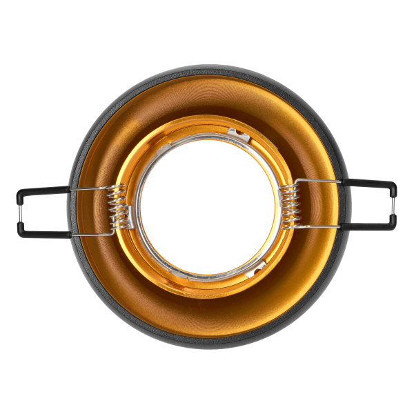 DORADO R decorative frame for spotlight, GU10, round, black-gold